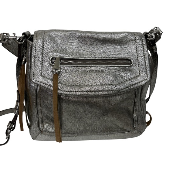 AIMEE KESTENBERG 5th avenue pewter leather crossbody bag purse - Picture 3 of 7